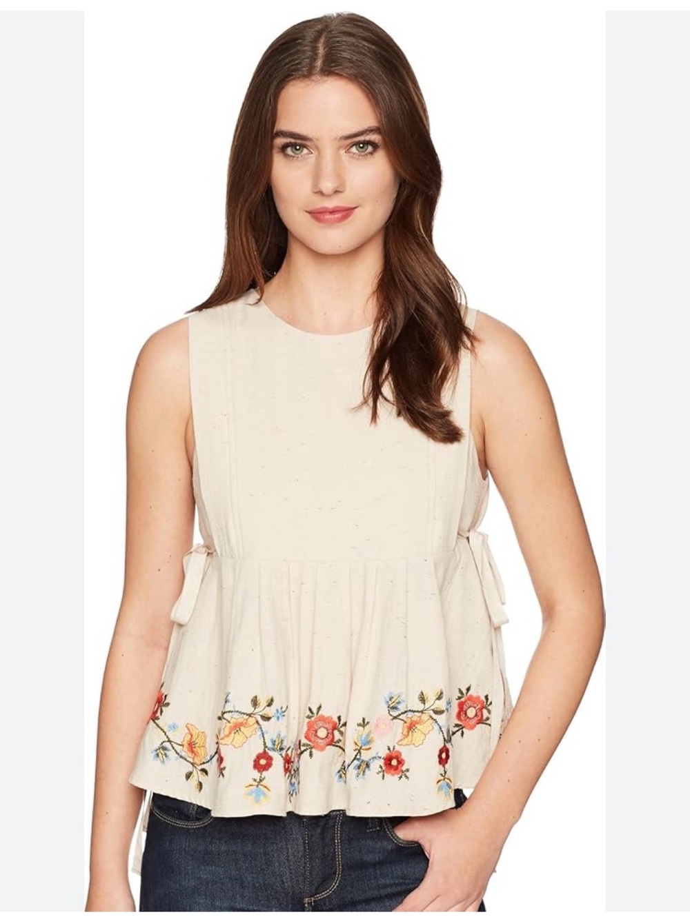 Plus Size Women's Floral Embroidered Woven Top 3X